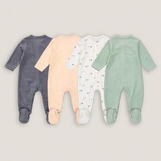 La Redoute Collections  Lot de 4 pyjamas 1 pièce en velours 