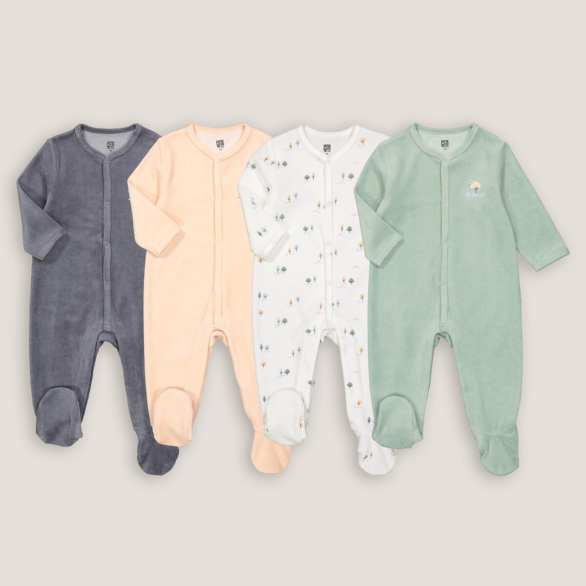 La Redoute Collections  Lot de 4 pyjamas 1 pièce en velours 