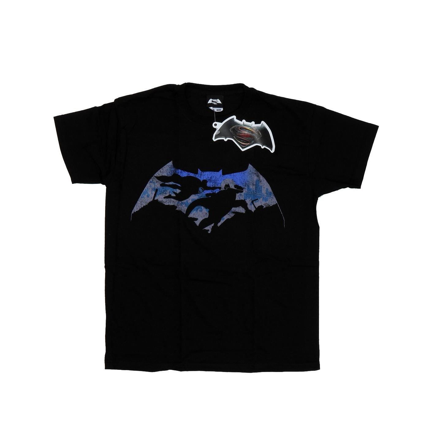 Image of Batman V Superman Battle Silhouette Tshirt Jungen Schwarz 128