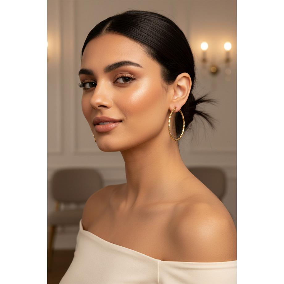 Maxte  farbene Gedrehte   Creolen 