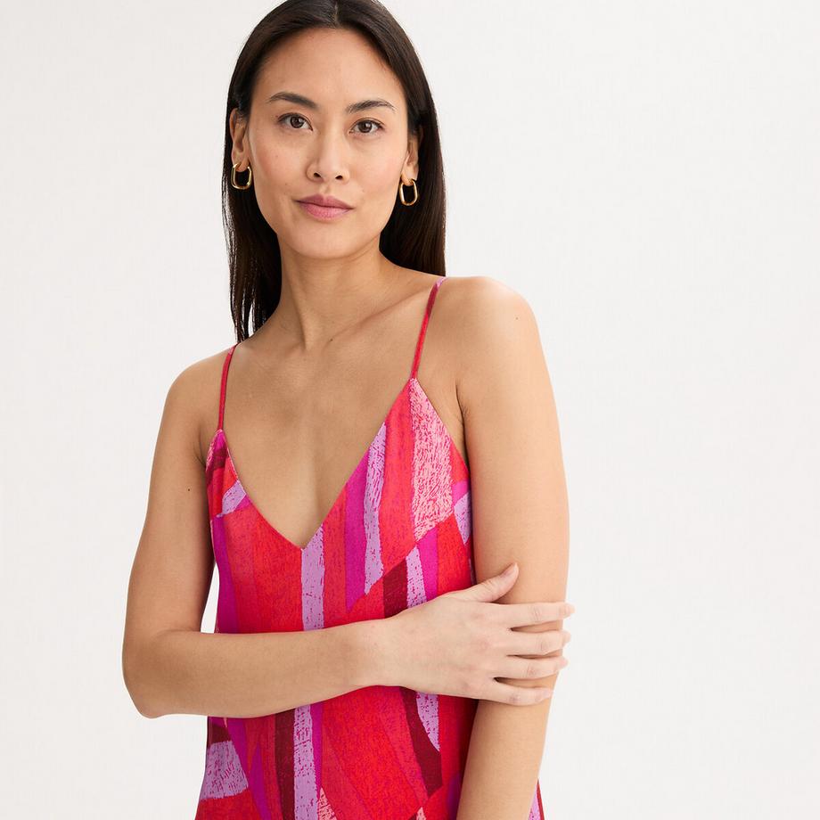La Redoute Collections Abito lungo stampato in viscosa con spalline sottili  