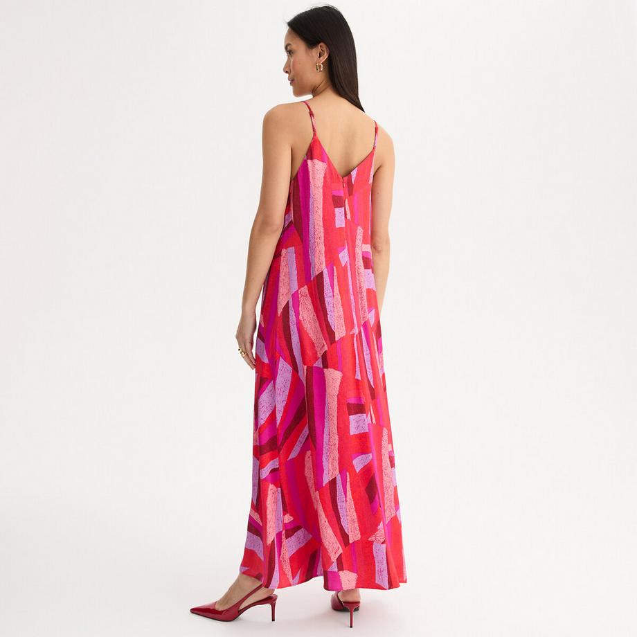 La Redoute Collections Abito lungo stampato in viscosa con spalline sottili  