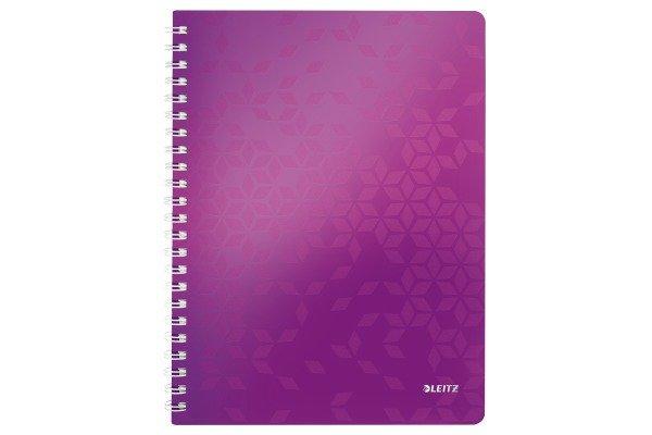 Image of LEITZ Spiralbuch WOW PP A4 46370062 violett 80 Blatt LEITZ Spiralbuch WOW PP A4 46370062 violett 80 Blatt