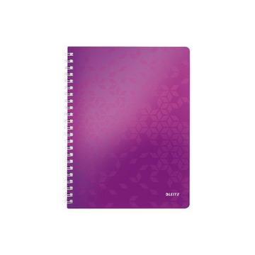LEITZ Spiralbuch WOW PP A4 46370062 violett 80 Blatt