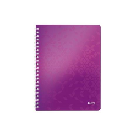 Leitz LEITZ Spiralbuch WOW PP A4 46370062 violett 80 Blatt  