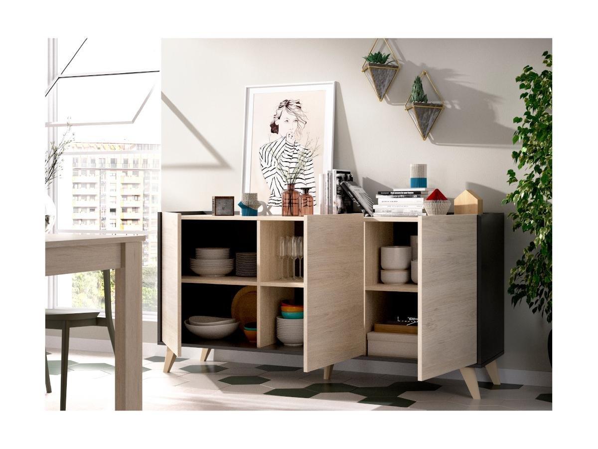 Vente-unique Sideboard KOLYMA 3 Türen Eiche  