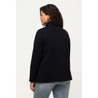 Ulla Popken  Sweatshirt, Strick-Stehkragen, Knöpfe, Langarm 