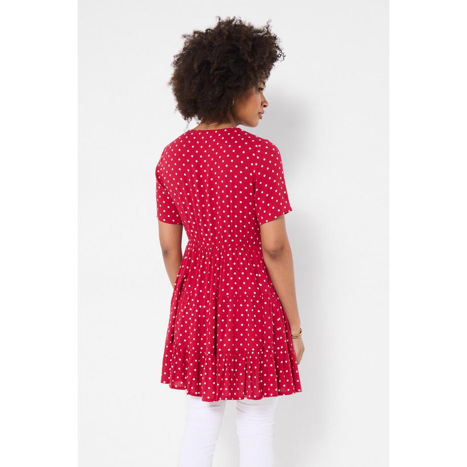 Joe Browns Jersey Tunika Kleid mit Punkte Print und Spitzenbesatz  