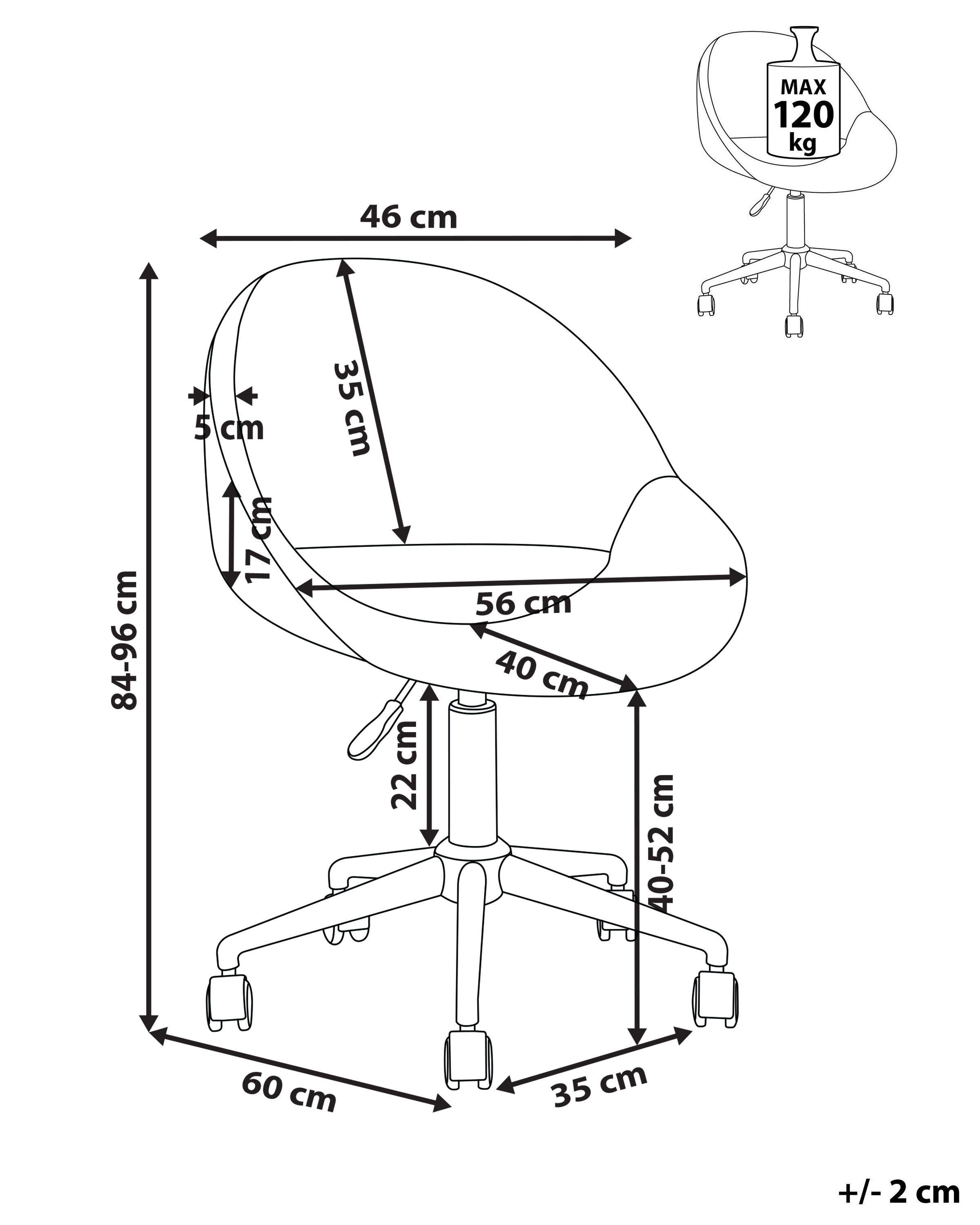 Beliani Chaise de bureau en Velours Rétro SELMA  