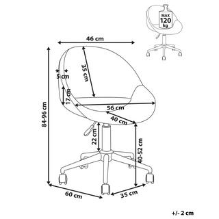 Beliani Chaise de bureau en Velours Rétro SELMA  