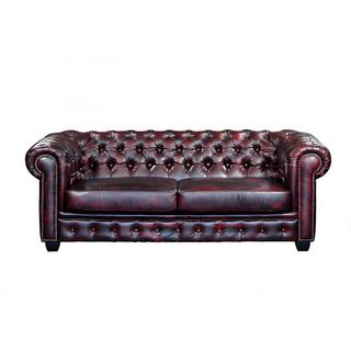 LINEA SOFA Divano Chesterfield a 3 posti 100% pelle di bufalo Cherry BRENTON  