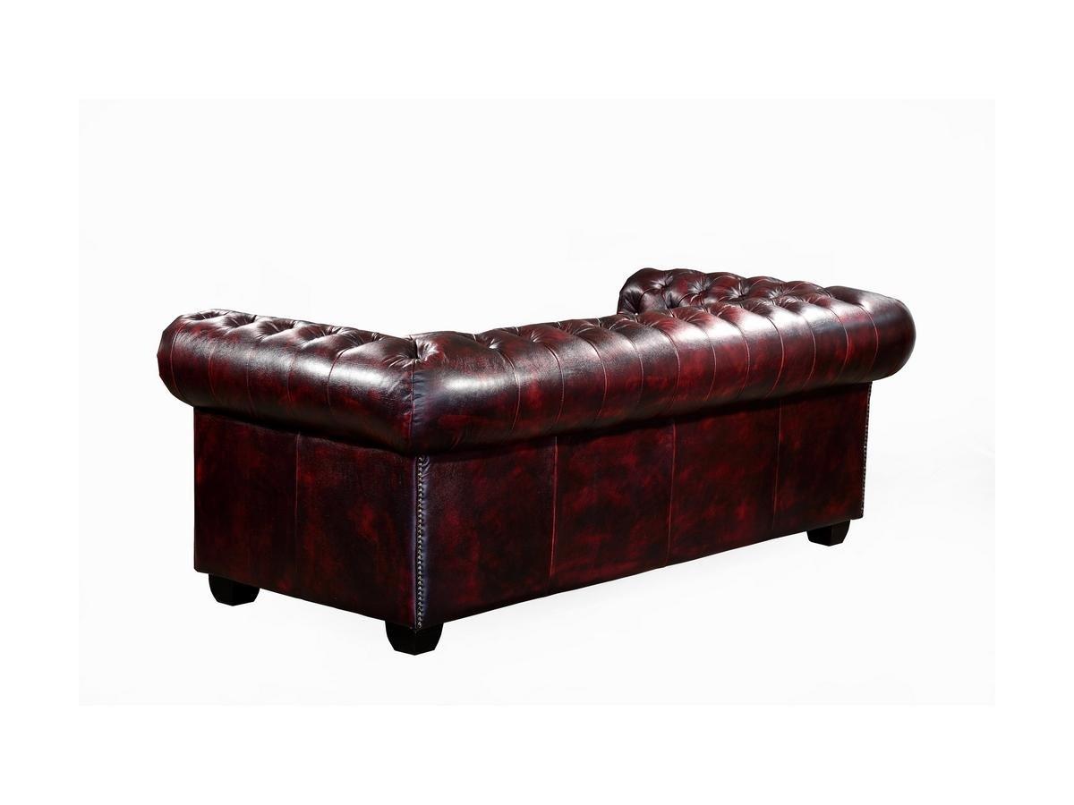 LINEA SOFA Divano Chesterfield a 3 posti 100% pelle di bufalo Cherry BRENTON  