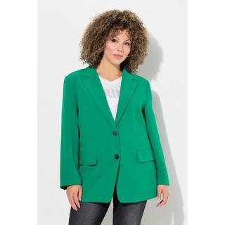 Ulla Popken  Blazer oversized avec col à revers, fermeture boutonnée 