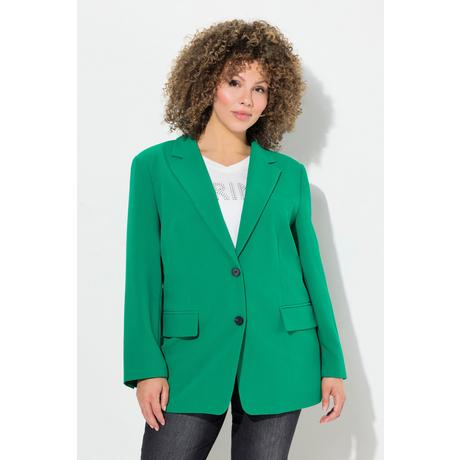 Ulla Popken  Blazer oversized avec col à revers, fermeture boutonnée 