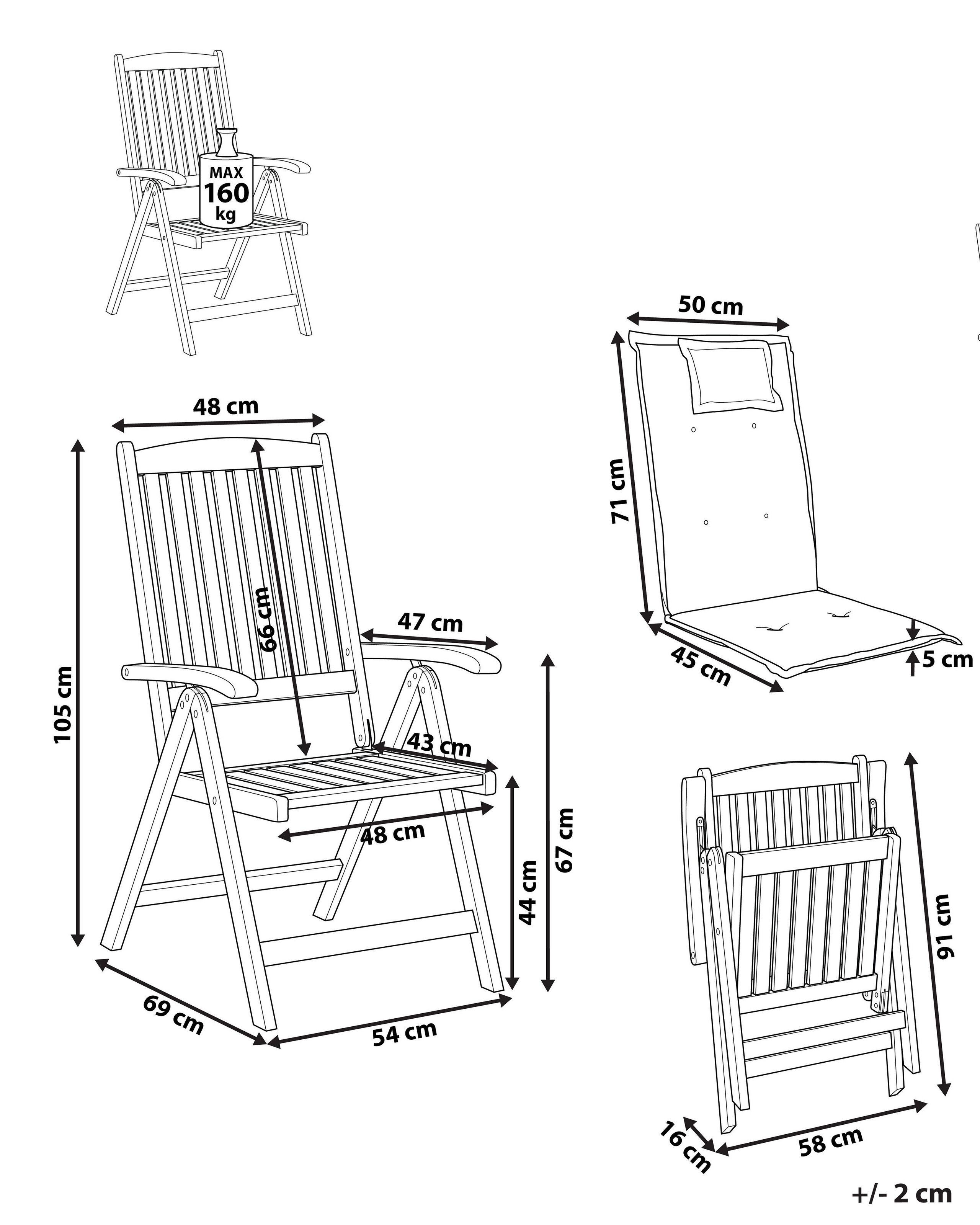 Beliani Chaise de jardin en Polyester Traditionnel TOSCANA  