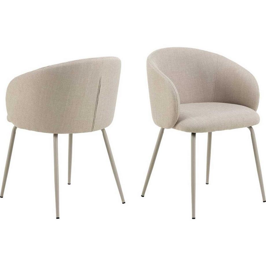 Chaise avec accoudoirs Ruvoa beige (1 pièce)