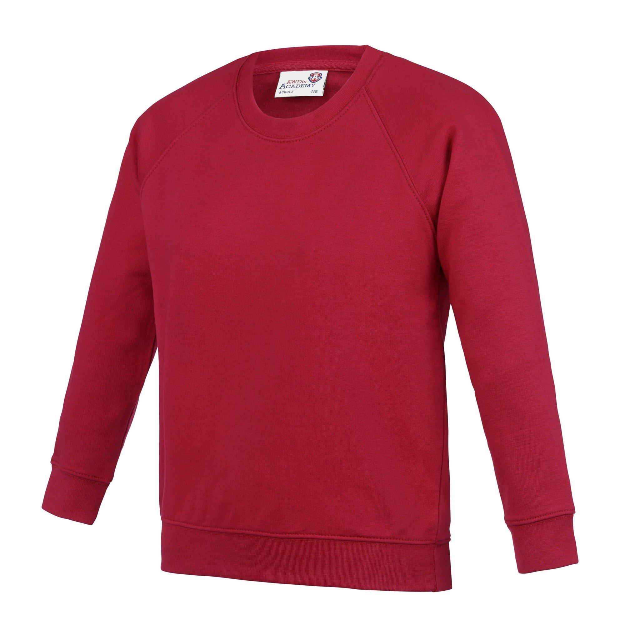 Image of Academy Crew Neck Raglan Schule Sweatshirt Mädchen Rot Bunt 152