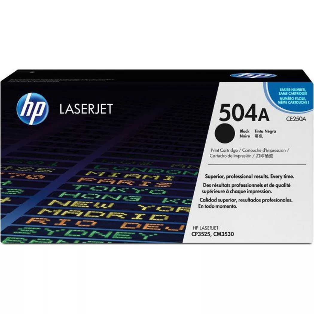 Hewlett-Packard – HP Toner-Modul 504A schwarz CE250A Color LaserJet CP3525 5000 S., One Size