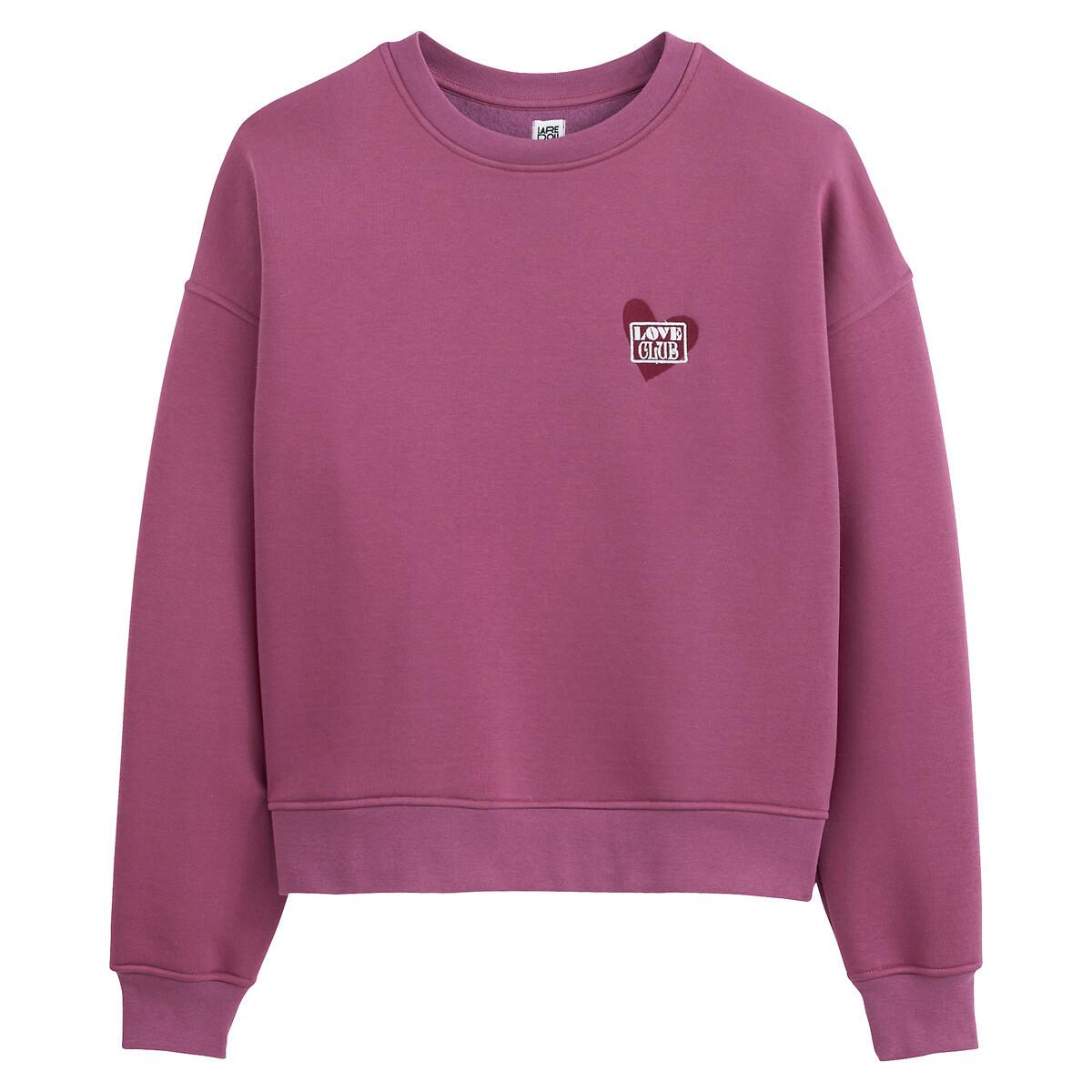 La Redoute Collections  Sweatshirt mit rundem Ausschnitt & Stickerei 