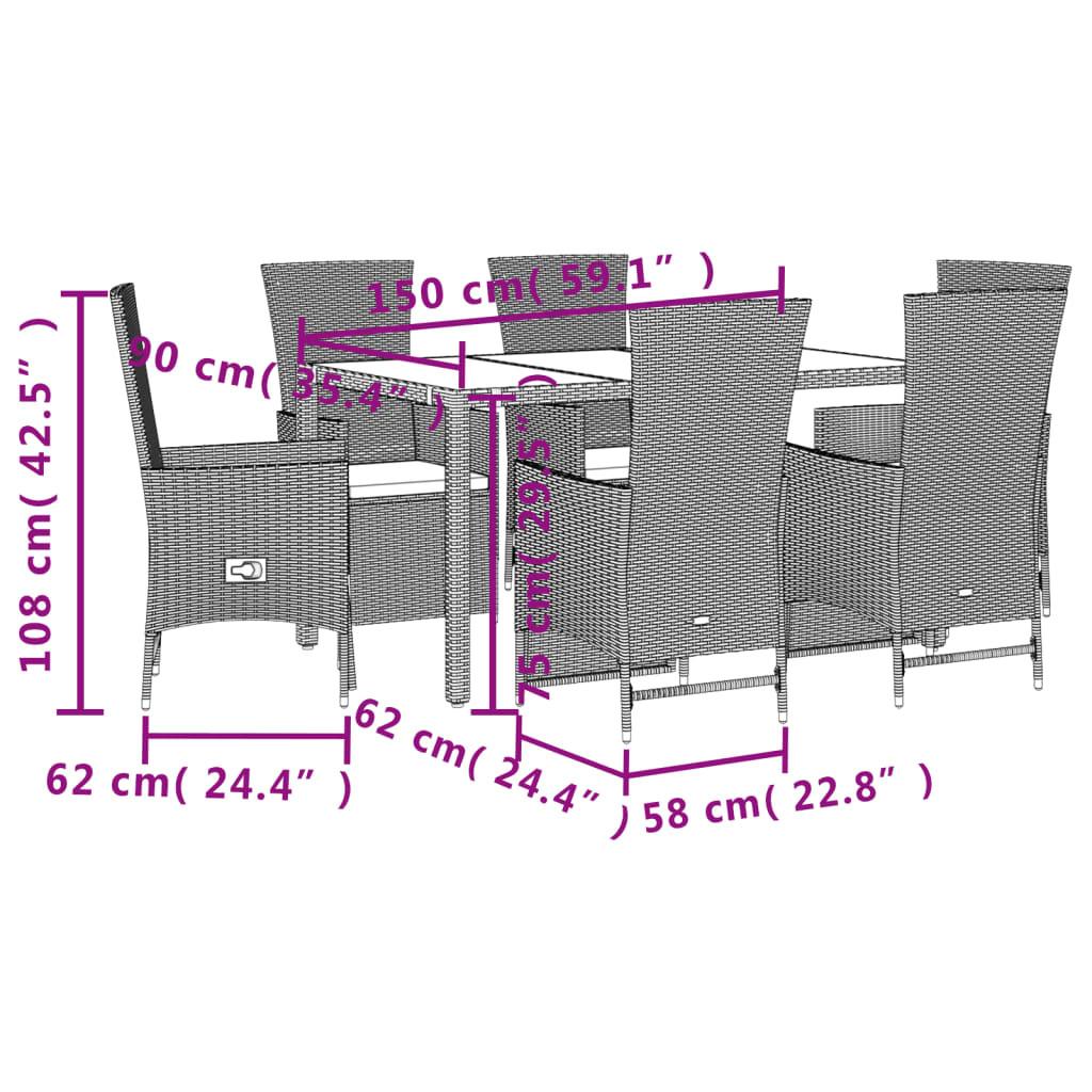 VidaXL Garten essgruppe poly-rattan  