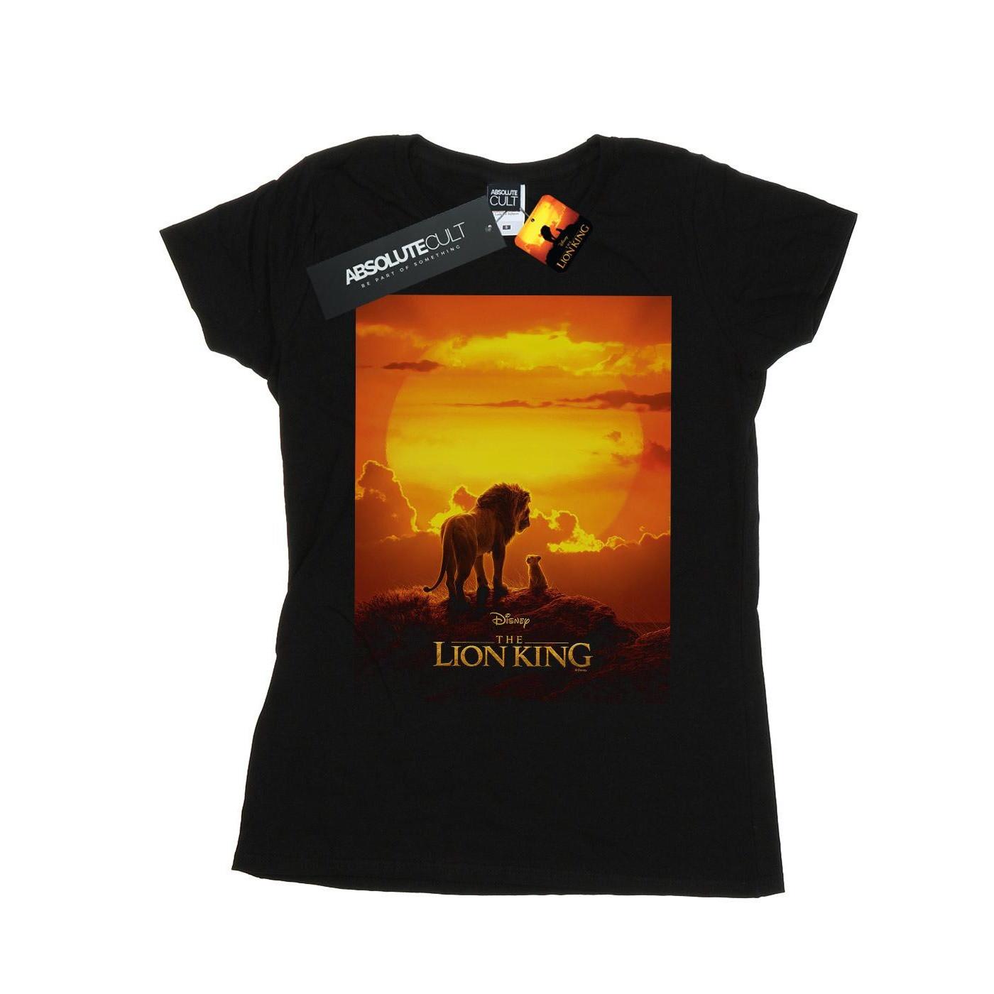 Image of The Lion King Movie Sunset Poster Tshirt Damen Schwarz XXL