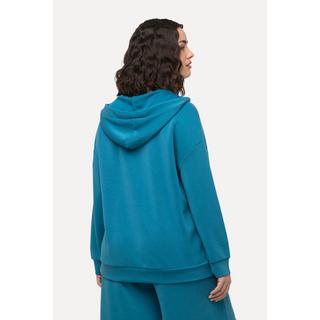 Ulla Popken  Felpa oversize con cappuccio, scollo a V e maniche lunghe 