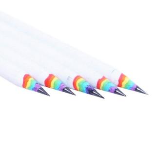 eStore 10x Crayons aux couleurs de l'arc-en-ciel - Blanc  