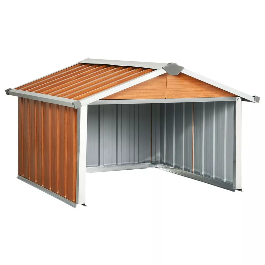 VidaXL - Rasenmäher garage stahl, One Size, Braun