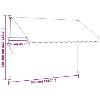 VidaXL Auvent rétractable tissu  