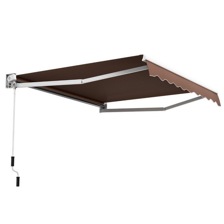 Northio Tenda da sole con braccio estensibile 3 x 2,5 m Tenda da sole Tenda da balcone Tenda da terrazza Tenda da sole con morsetto Marrone  