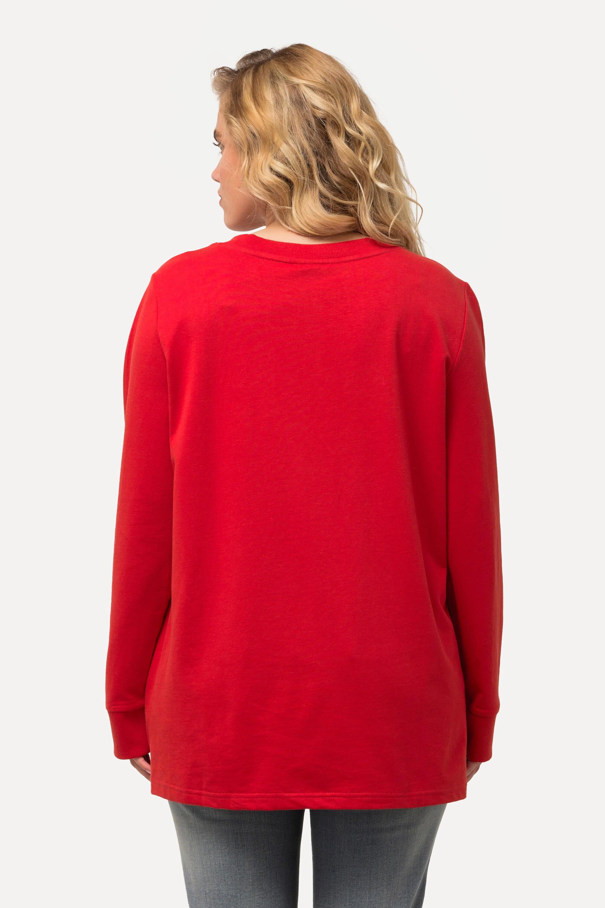 Ulla Popken  Sweat-shirt avec imprimé « salut », col rond et manches longues 