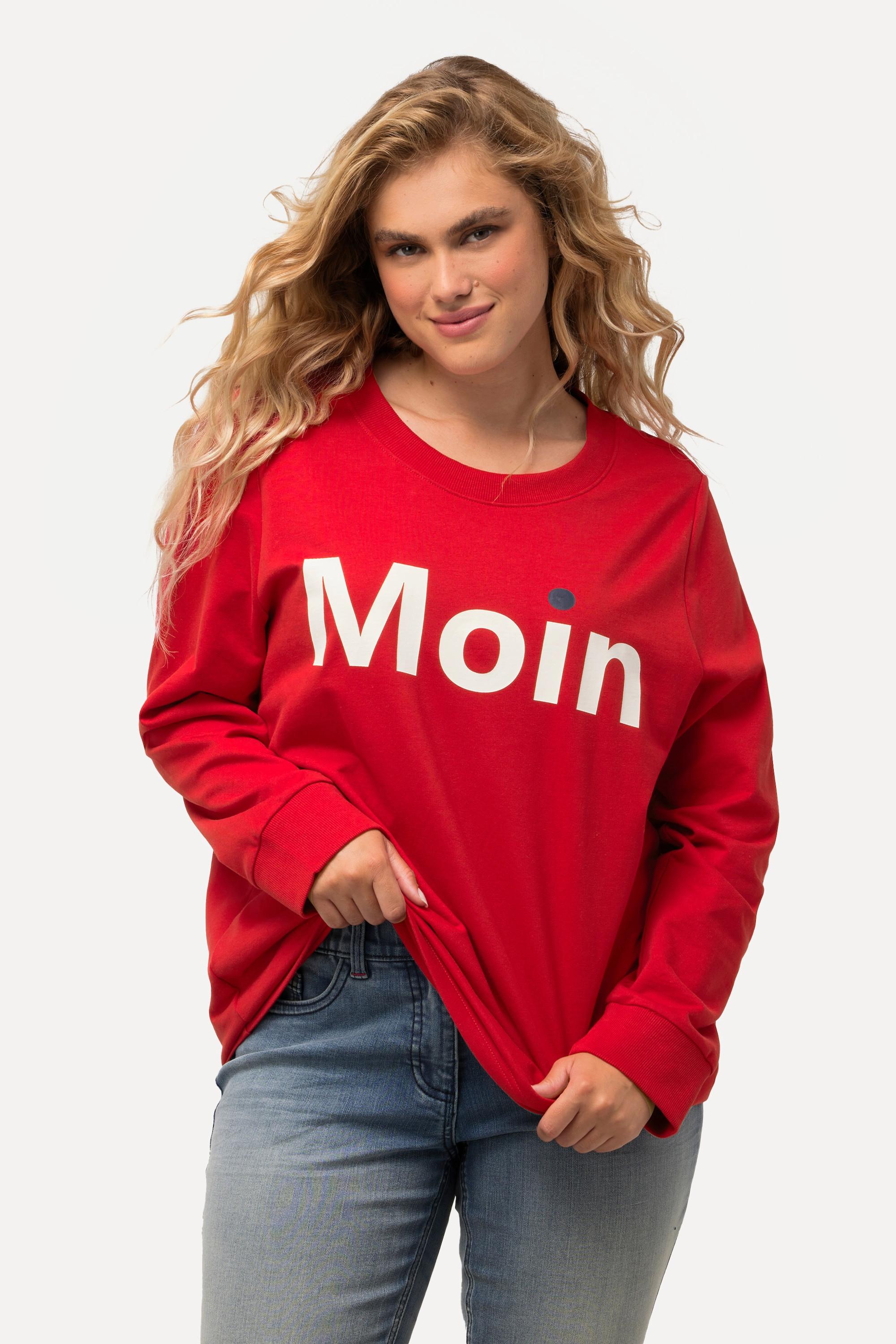 Ulla Popken  Sweatshirt, Gruß-Motiv, Rundhals, Langarm 