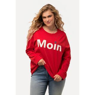 Ulla Popken  Sweat-shirt avec imprimé « salut », col rond et manches longues 