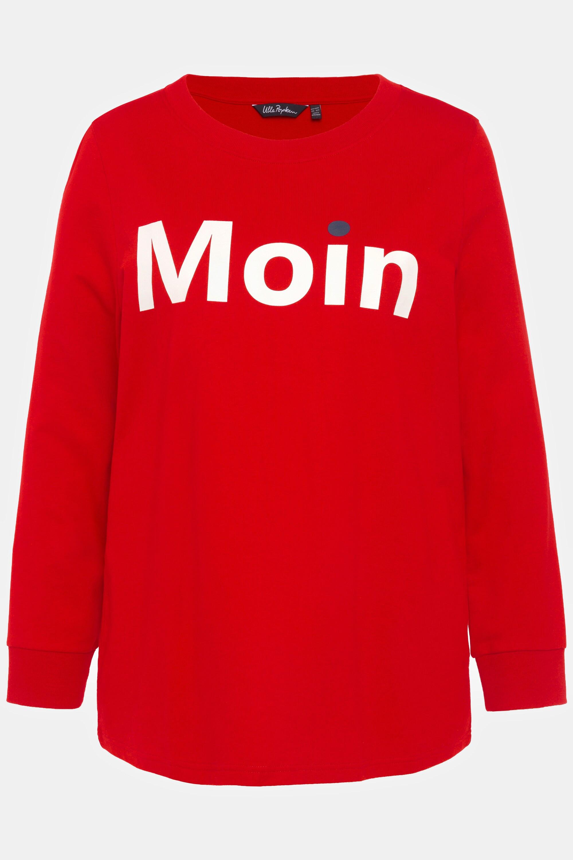 Ulla Popken  Sweat-shirt avec imprimé « salut », col rond et manches longues 