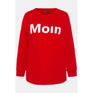 Ulla Popken  Sweat-shirt avec imprimé « salut », col rond et manches longues 