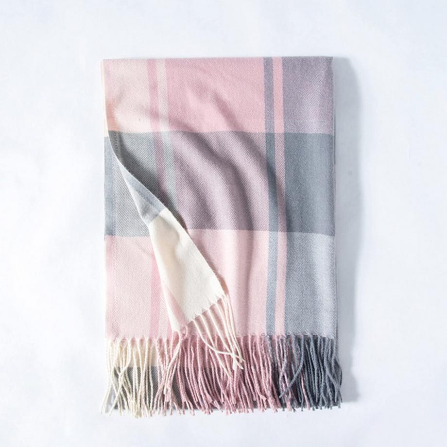 Only-bags.store Sciarpa Spessa a Quadri in Maglia  