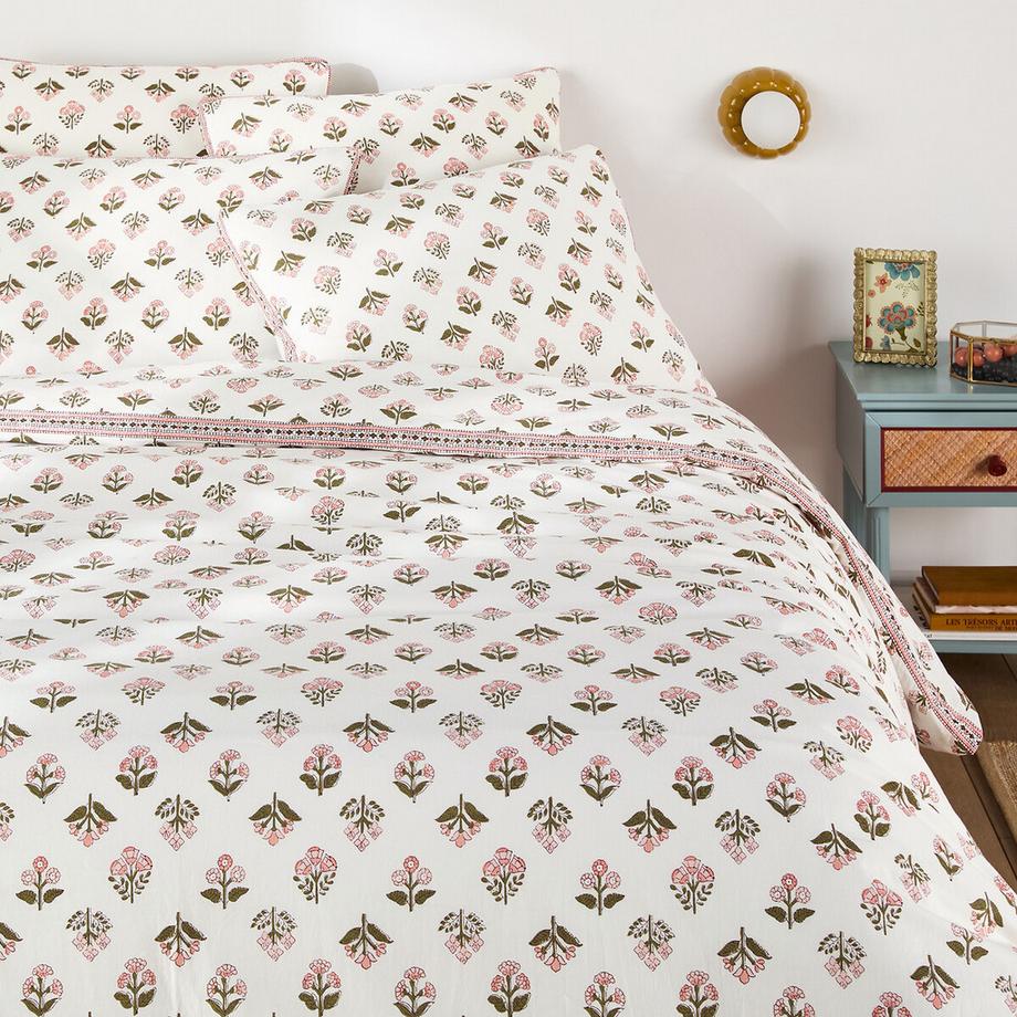 La Redoute Intérieurs Vandi Ecru Housse de couette en coton lavé imprimé floral  