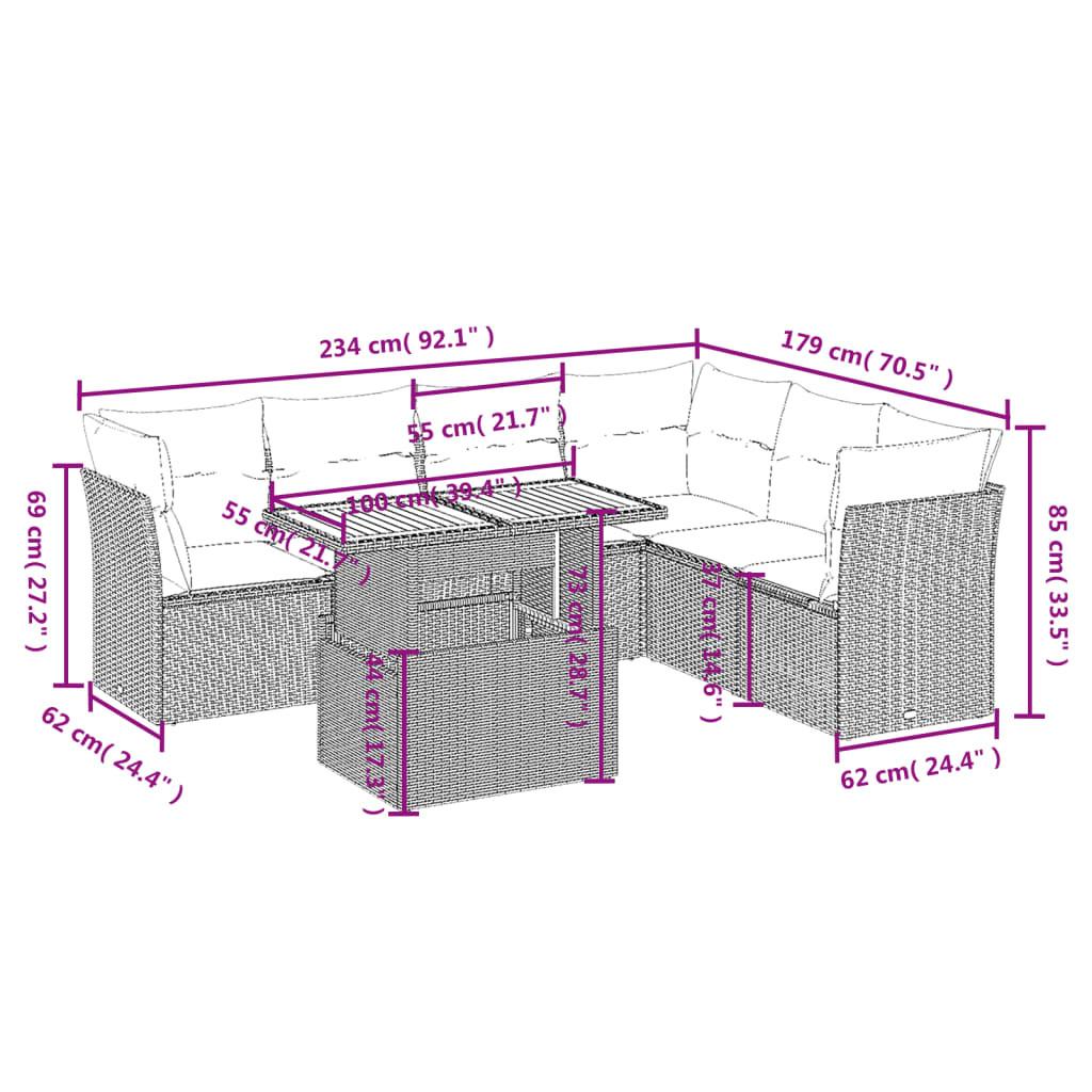 VidaXL set divano da giardino Polirattan  