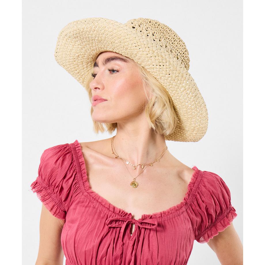 Joe Browns Chapeau Tissé Style Western avec Bordure Perlée  