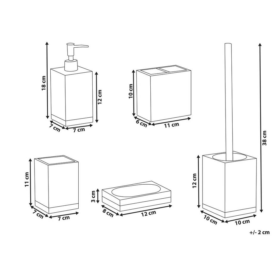 Beliani Set de 5 accessoires de salle de bain en Polyrésine Moderne TAPICHE  