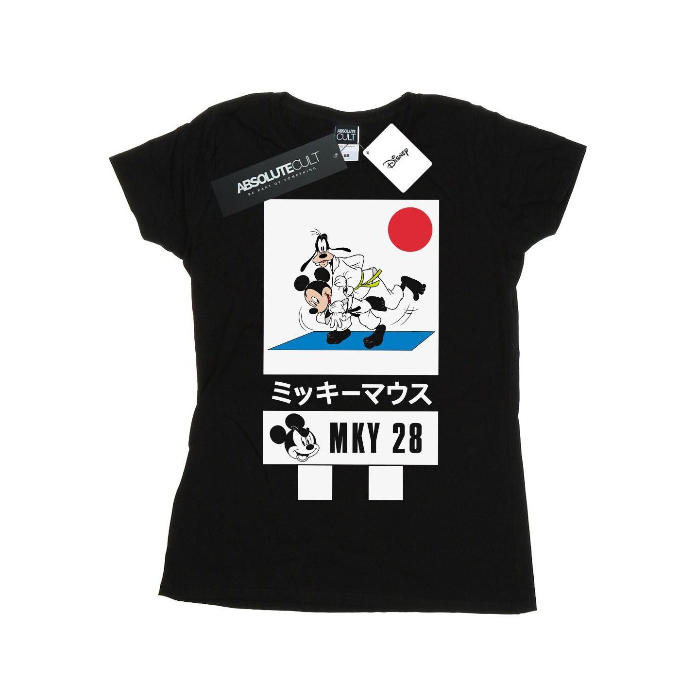 Image of Mickey And Goofy Karate Tshirt Damen Schwarz XL