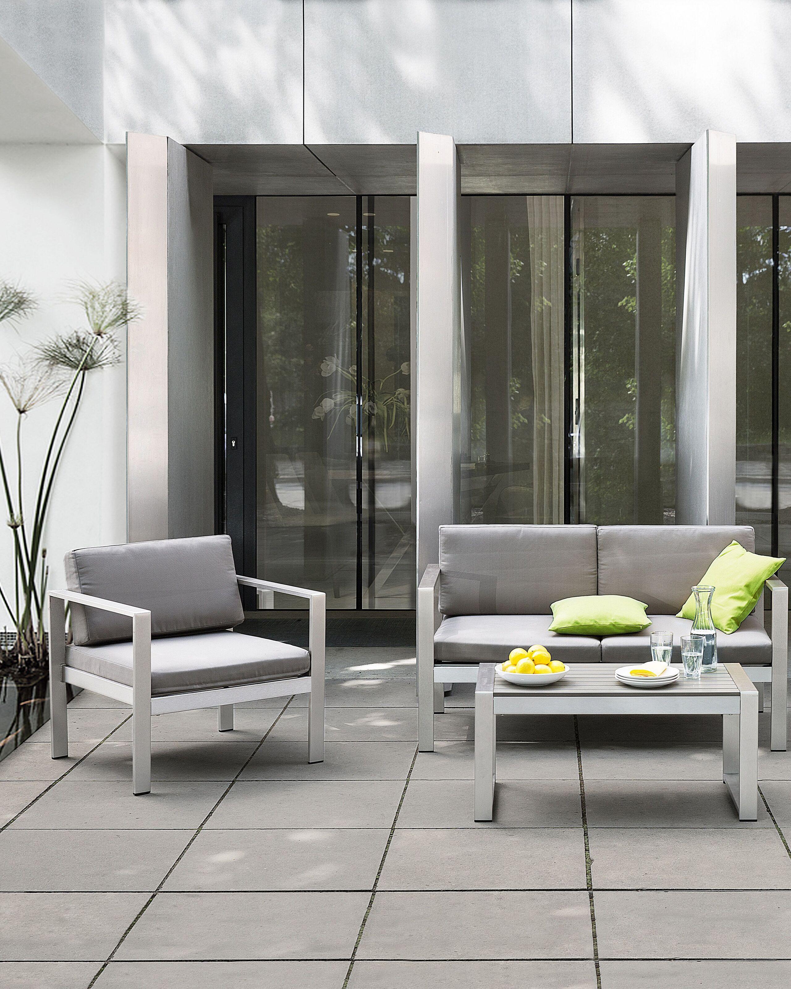 Beliani Chaise de jardin en Aluminium Industriel SALERNO  