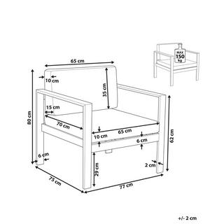 Beliani Garten Sessel aus Aluminium Industriell SALERNO  