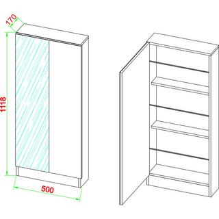 VCM Armoire à chaussures en bois Commode à chaussures Étagère à chaussures Support à chaussures Fulisa L Miroir  