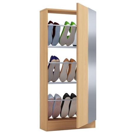 VCM Armoire à chaussures en bois Commode à chaussures Étagère à chaussures Support à chaussures Fulisa L Miroir  