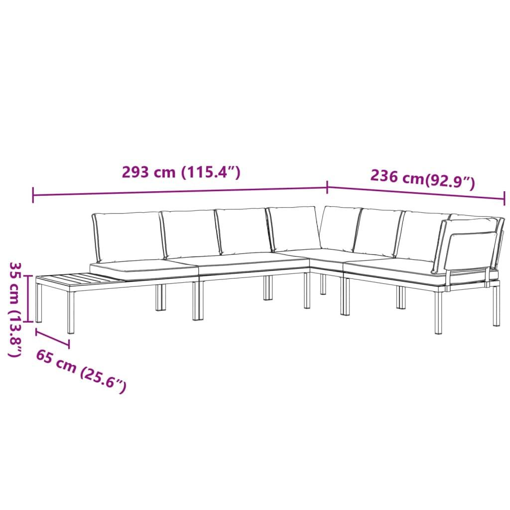 VidaXL set divano da giardino Alluminio  