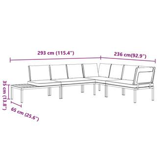 VidaXL set divano da giardino Alluminio  