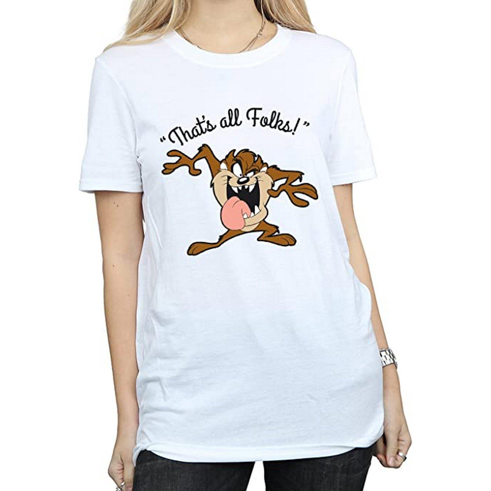 Image of That's All Folks Tshirt Damen Weiss XXL
