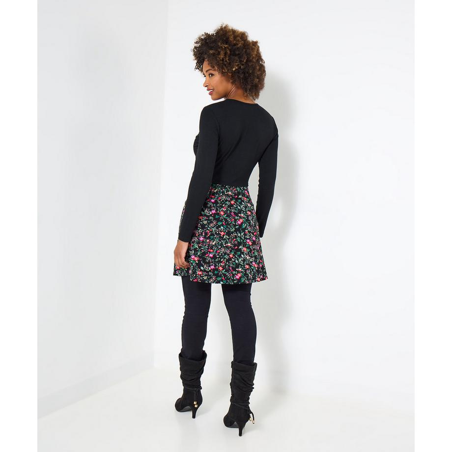 Joe Browns Jersey Tunika Blumenmuster Cardigan Effekt  