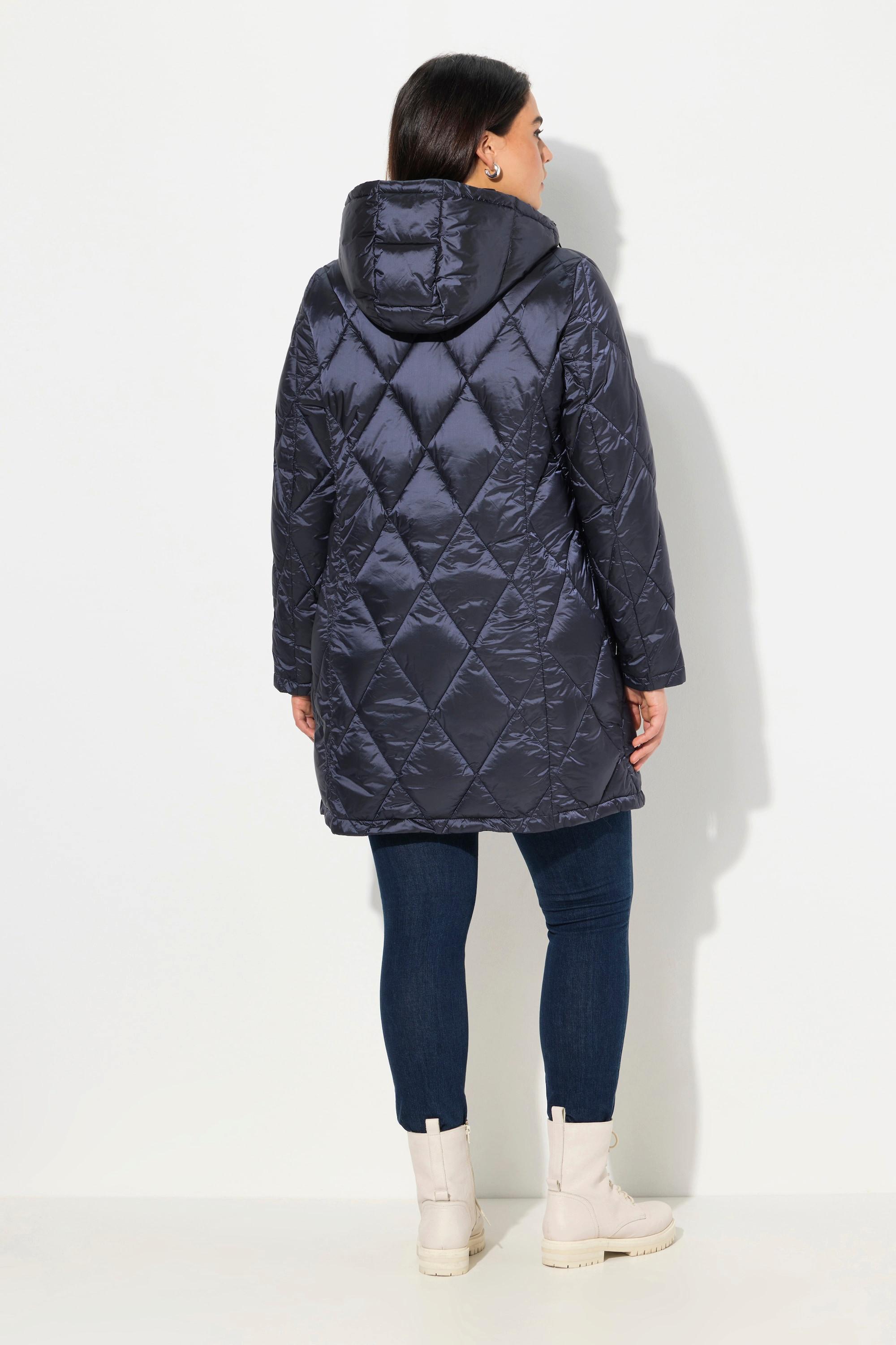 Ulla Popken  HYPRAR Steppjacke, Kapuze, 2-Wege-Zipper, Zipptaschen 